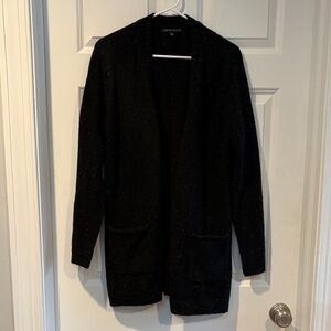 Love Ellie Black Open Front Rainbow-Confetti Cardigan